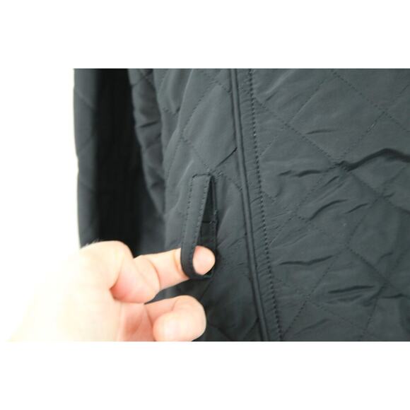 NO BELT Max Mara Weekend Black Quilted Women's Trench Coat US 12 - Picture 8 of 13